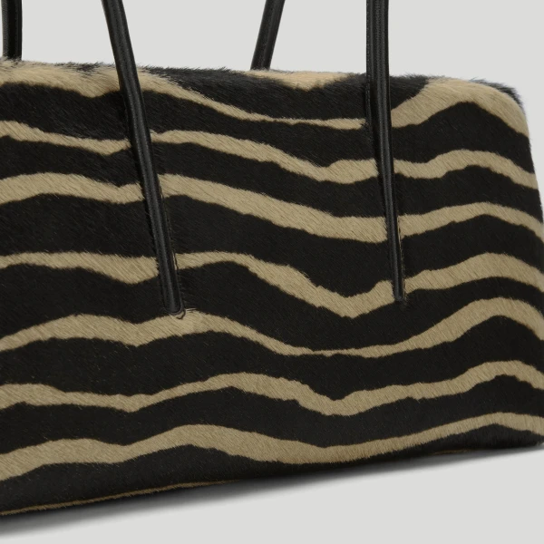 DeMellier The Stockholm Shoulder in Zebra-Effect Hair Calf Shoulder Bag, view 3 | Shoulder & Crossbody Bags | Luxury Shoes 
