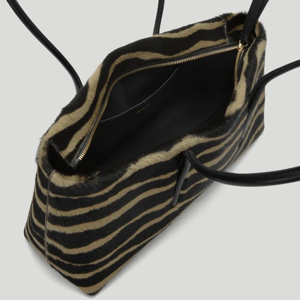 DeMellier The Stockholm Shoulder in Zebra-Effect Hair Calf Shoulder Bag, view 4 | Shoulder & Crossbody Bags | Luxury Shoes 
