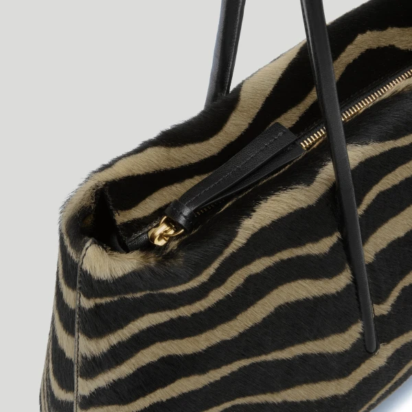 DeMellier The Stockholm Shoulder in Zebra-Effect Hair Calf Shoulder Bag, view 5 | Shoulder & Crossbody Bags | Luxury Shoes 