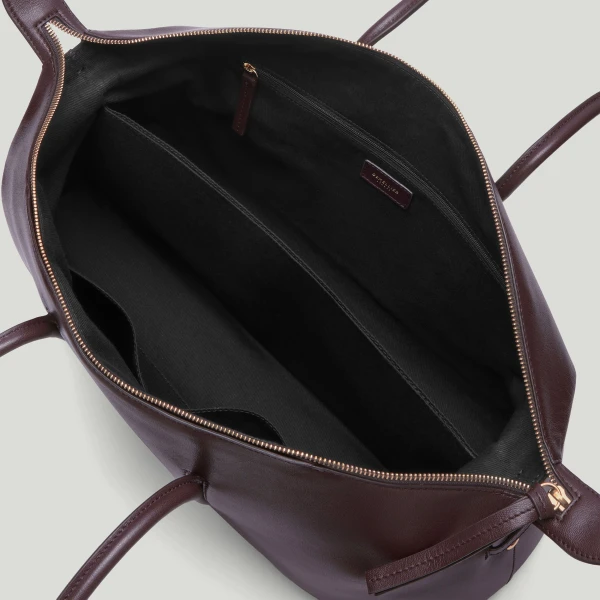 DeMellier The Stockholm in Bordeaux Fine Grain Tote Bag, view 4 | Totes & Top-Handle Bags | Luxury Shoes 