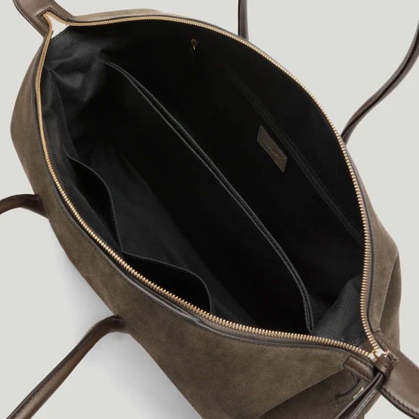DeMellier The Stockholm in Hazel Suede & Hazel Smooth Tote Bag, view 4 | Totes & Top-Handle Bags | Luxury Shoes 