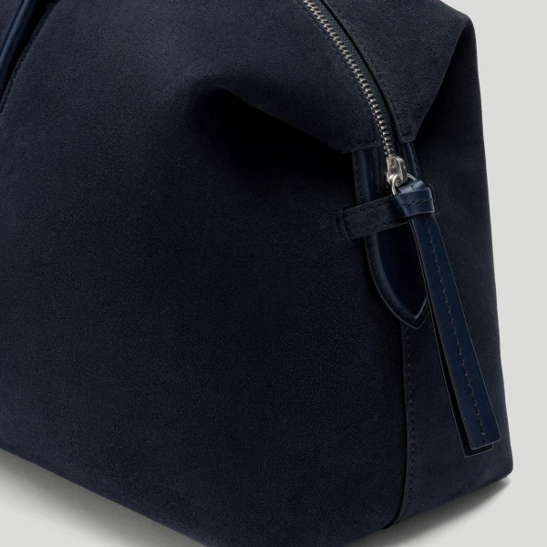 DeMellier The Stockholm in Midnight Blue Suede Tote Bag, view 2 | Totes & Top-Handle Bags | Luxury Shoes 