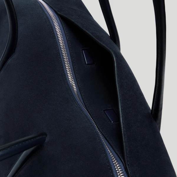 DeMellier The Stockholm in Midnight Blue Suede Tote Bag, view 4 | Totes & Top-Handle Bags | Luxury Shoes 