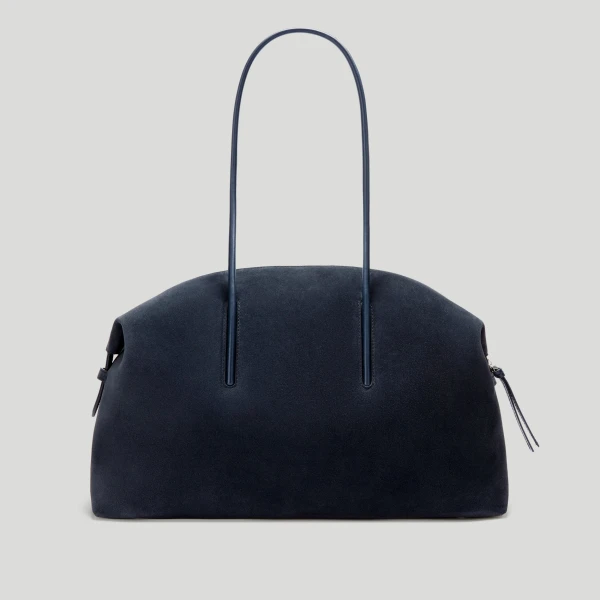 DeMellier The Stockholm in Midnight Blue Suede Tote Bag, view 5 | Totes & Top-Handle Bags | Luxury Shoes 
