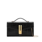 DeMellier The Vancouver Clutch in Black Large Croc-Effect Clutch Bag DeMellier The Vancouver Clutch in Black Large Croc-Effect Clutch Bag | Clutch Bags | Luxury Shoes
