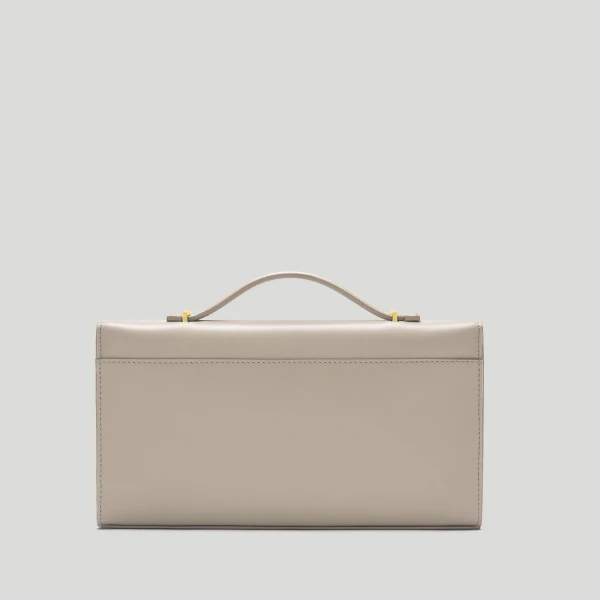DeMellier The Vancouver Clutch in Taupe Smooth Clutch Bag, view 5 | Clutch Bags | Luxury Shoes 