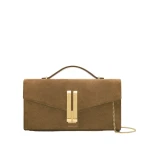 DeMellier The Vancouver Clutch in Tobacco Suede Clutch Bag | Clutch Bags | Luxury Shoes 