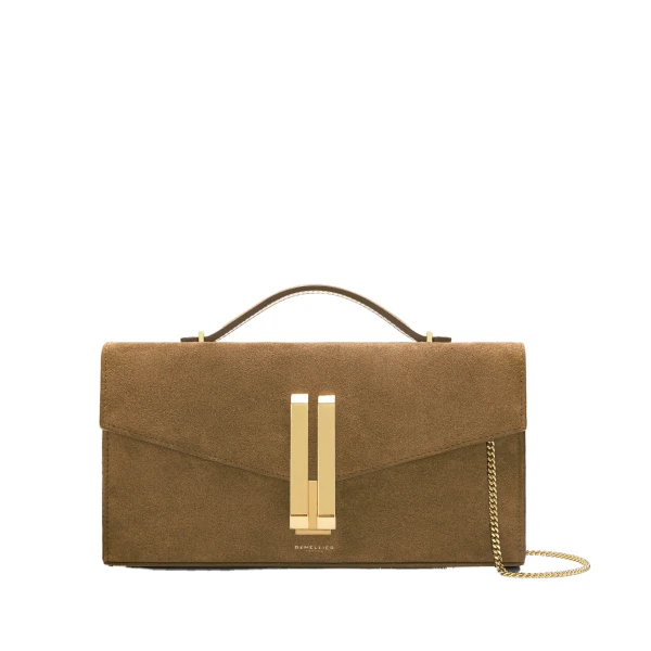 The Vancouver Clutch in Tobacco Suede Clutch Bag