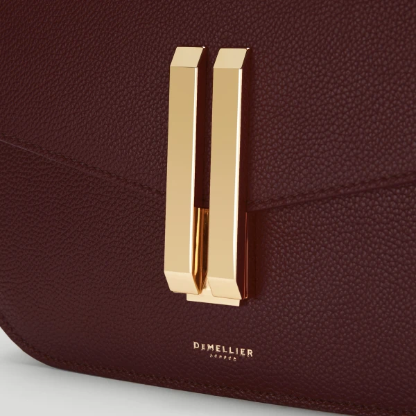 DeMellier The Vancouver in Burgundy Small Grain Crossbody Bag, view 3 | Shoulder & Crossbody Bags | Luxury Shoes 