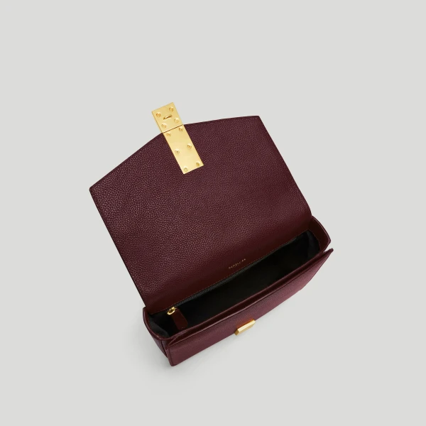DeMellier The Vancouver in Burgundy Small Grain Crossbody Bag, view 4 | Shoulder & Crossbody Bags | Luxury Shoes 