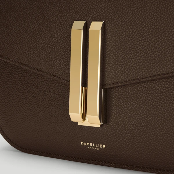 DeMellier The Vancouver in Mocha Small Grain Crossbody Bag, view 2 | Shoulder & Crossbody Bags | Luxury Shoes 