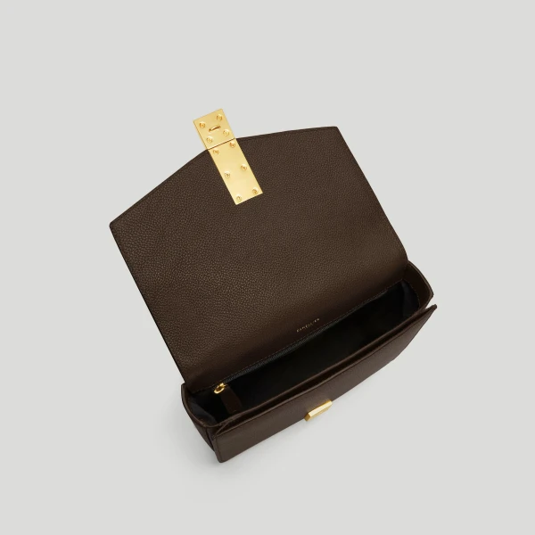 DeMellier The Vancouver in Mocha Small Grain Crossbody Bag, view 3 | Shoulder & Crossbody Bags | Luxury Shoes 