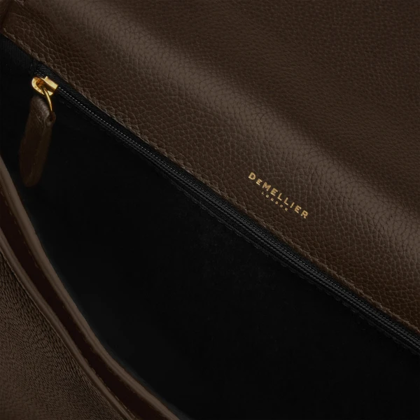 DeMellier The Vancouver in Mocha Small Grain Crossbody Bag, view 4 | Shoulder & Crossbody Bags | Luxury Shoes 