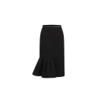 Dice Kayek Asymmetric Hem Midi Skirt in Black | Midi Skirts | Luxury Shoes 