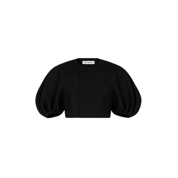 Dice Kayek Balloon Sleeve Jacket in Black | Jackets | Luxury Shoes 