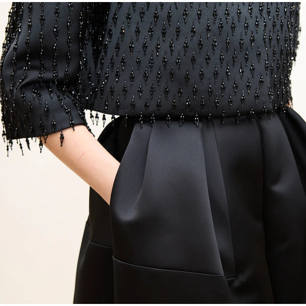 Dice Kayek Beaded Fringe Jacket in Black | Jackets | Luxury Shoes 