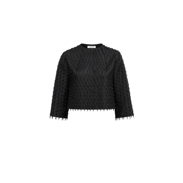 Beaded Fringe Jacket in Black