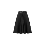 Dice Kayek Belted Sculptural Midi Skirt in Black | Midi Skirts | Luxury Shoes 