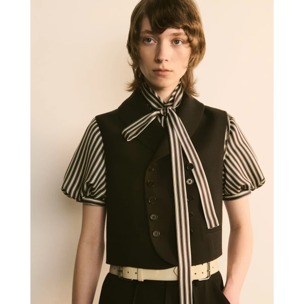 Dice Kayek Brown Striped Silk Shirt | Shirts | Luxury Shoes 