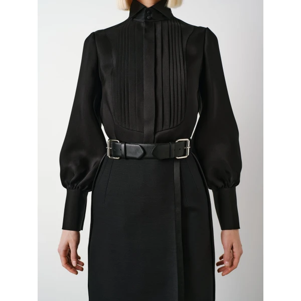 Dice Kayek Classic Tuxedo Shirt in Black | Shirts | Luxury Shoes 