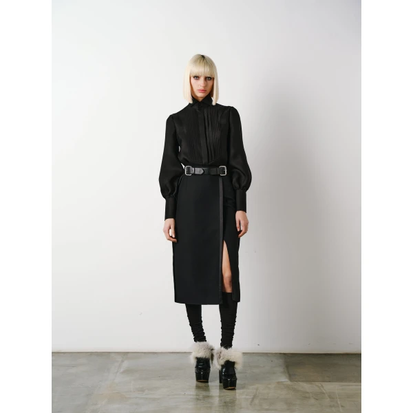 Dice Kayek Classic Tuxedo Shirt in Black | Shirts | Luxury Shoes 