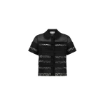 Dice Kayek Cotton Voile Lace Panel Shirt in Black | Shirts | Luxury Shoes 