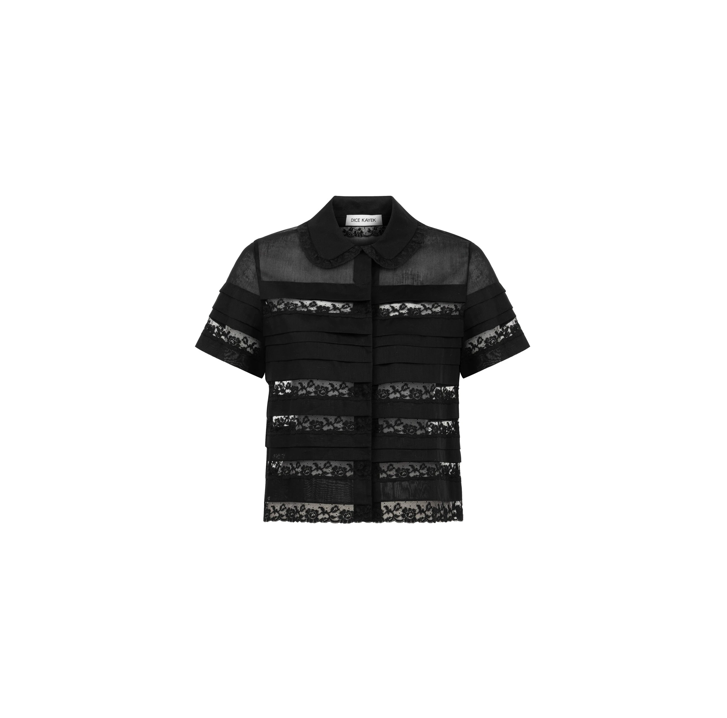 Dice Kayek Cotton Voile Lace Panel Shirt in Black Dice Kayek Cotton Voile Lace Panel Shirt in Black | Shirts | Luxury Shoes