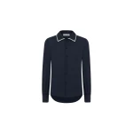 Dice Kayek Crystal Collar Cotton Shirt in Navy | Shirts | Luxury Shoes 