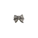 Dice Kayek Crystal-Embellished Bow Brooch BR50030 in White | Brooches & Pins | Luxury Shoes 