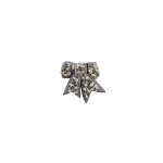 Dice Kayek Crystal-Embellished Bow Brooch BR50031 in White | Brooches & Pins | Luxury Shoes 