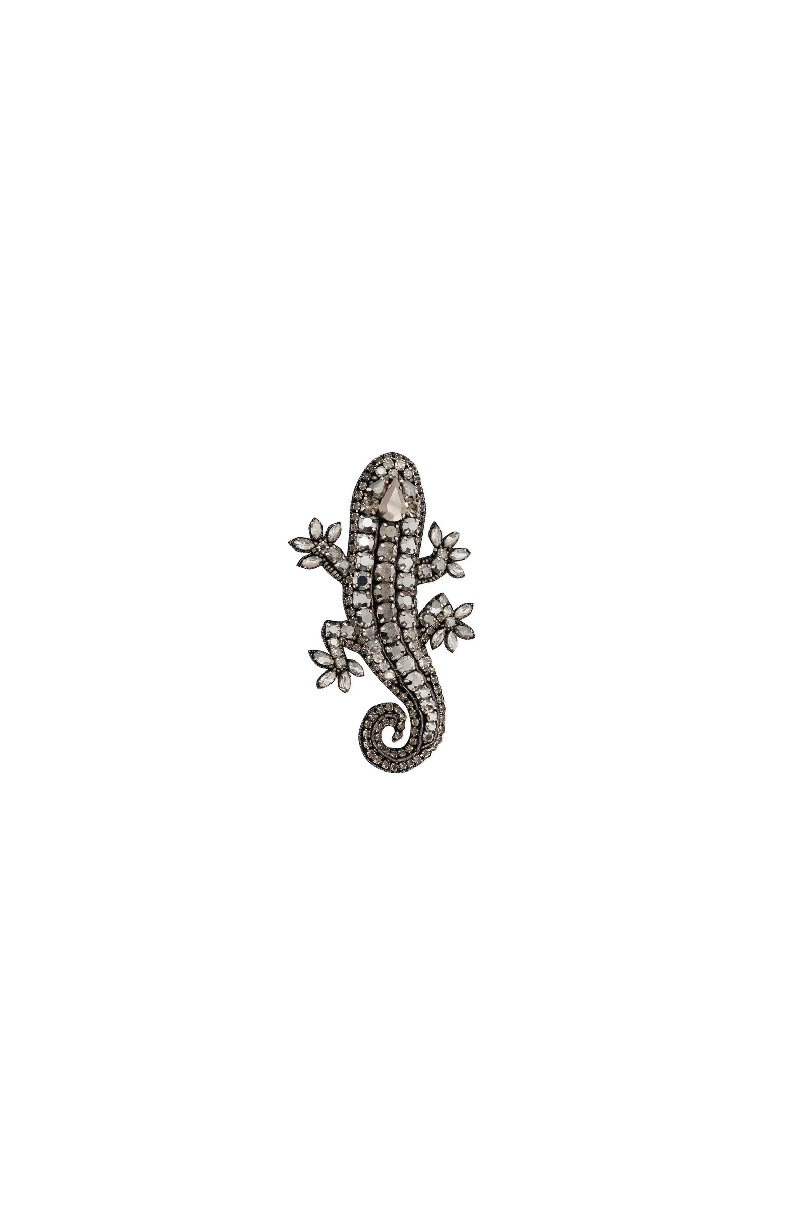 Dice Kayek Crystal-Embellished Lizard Brooch Classic in White Dice Kayek Crystal-Embellished Lizard Brooch Classic in White | Brooches & Pins | Luxury Shoes