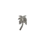 Dice Kayek Crystal-Embellished Palm Tree Brooch in White | Brooches & Pins | Luxury Shoes 