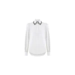 Dice Kayek Crystal Embellished Poplin Shirt in White | Shirts | Luxury Shoes 