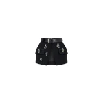 Dice Kayek Crystal Embellished Signature Skirt Belt in Black | Midi Skirts | Luxury Shoes 