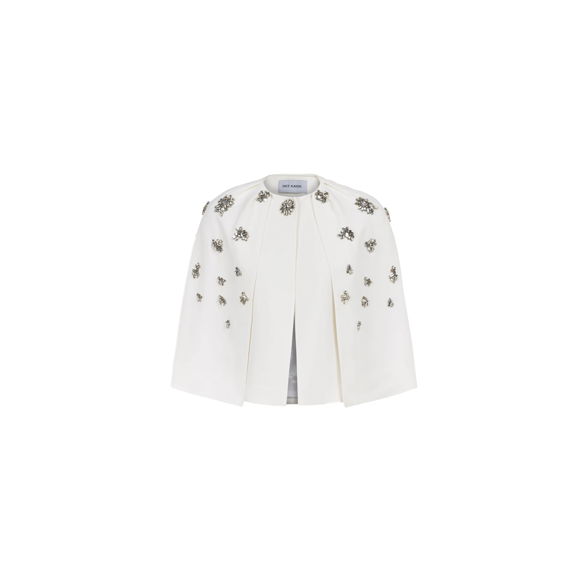 Dice Kayek Crystal-Embellished Structured Cape in Off White Dice Kayek Crystal-Embellished Structured Cape in Off White | Jackets | Luxury Shoes