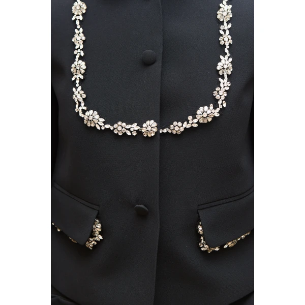 Dice Kayek Crystal Garland Jacket in Black | Jackets | Luxury Shoes 
