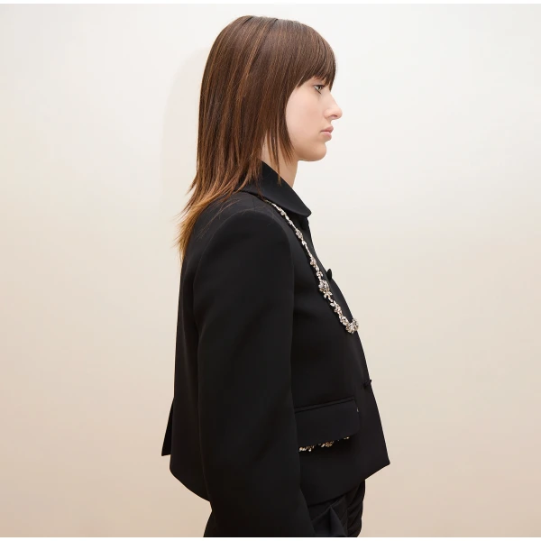 Dice Kayek Crystal Garland Jacket in Black | Jackets | Luxury Shoes 
