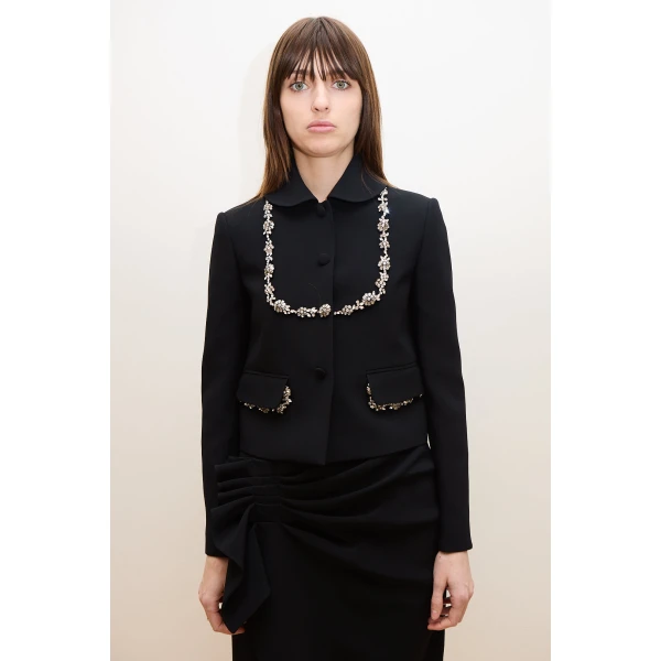 Dice Kayek Crystal Garland Jacket in Black | Jackets | Luxury Shoes 
