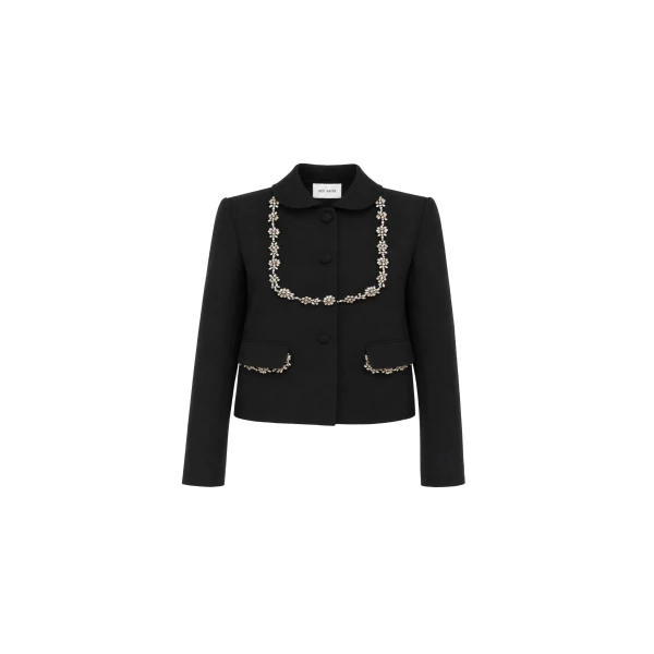 Dice Kayek Crystal Garland Jacket in Black | Jackets | Luxury Shoes 