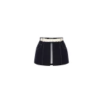 Dice Kayek Denim Skirt Belt with Contrast Stitching in Indigo | Denim Skirts | Luxury Shoes 