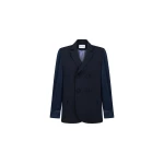 Dice Kayek Double-Breasted Jacket with Denim Sleeves in Navy | Jackets | Luxury Shoes 