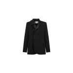 Dice Kayek Double-Breasted Jacket with Rose Detail in Black | Jackets | Luxury Shoes 