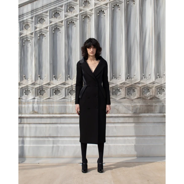 Dice Kayek Double-Breasted Midi Black Dress | Midi Dresses | Luxury Shoes 