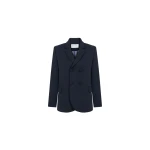 Dice Kayek Double-Breasted Sculpted Tailored Jacket in Navy | Jackets | Luxury Shoes 