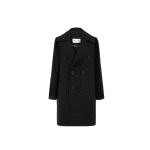 Dice Kayek Double-Breasted Wool Coat with Textured Sleeves in Black | Wool Coat | Luxury Shoes 