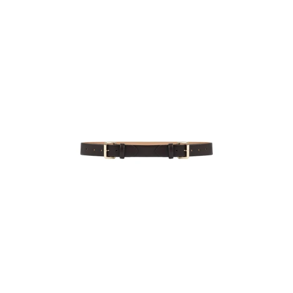 Double Buckle Belt in Dark Brown
