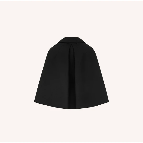 Dice Kayek Double-Layer Cape Jacket with Tailored Vest in Black | Jackets | Luxury Shoes 