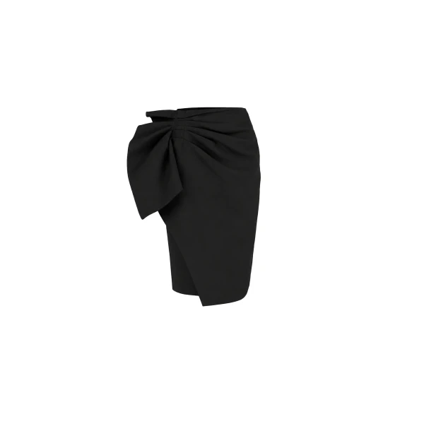 Draped Sculpted Skirt in Black
