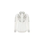 Dice Kayek Embellished Cotton Classic Shirt in White | Shirts | Luxury Shoes 
