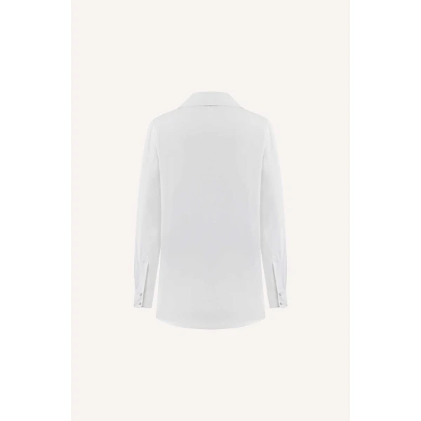 Dice Kayek Embellished Poplin Shirt in White | Shirts | Luxury Shoes 